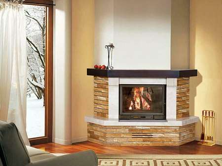 Угловая отделка камина