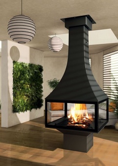 Дровяной камин JULIETTA 985 BLACK LINE центральный на основании в Перми