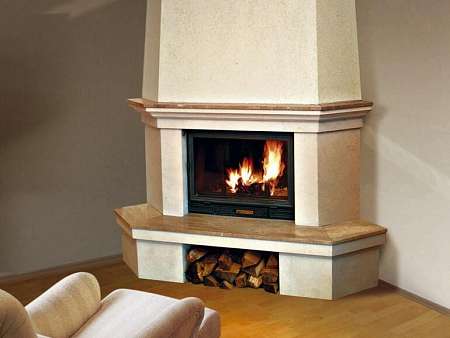 Простой камин в угол