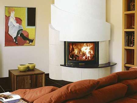 Каминная облицовка в углу