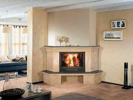 Угловая облицовка камина