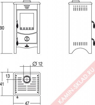 Чертеж для Печь Micaela (Superior)