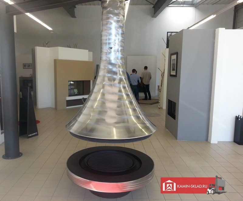 круглый камин из нержавейки