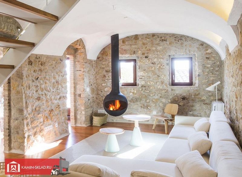 подвесной камин в виде шара