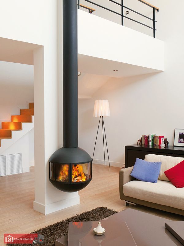камин на колонне