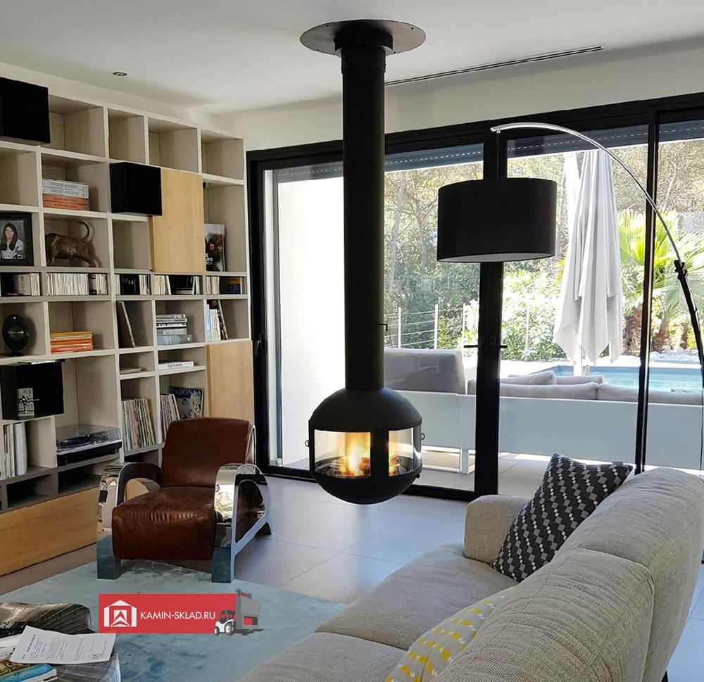 подвесной шарообразный камин