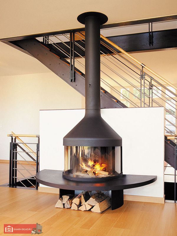 пристенный камин полукруг