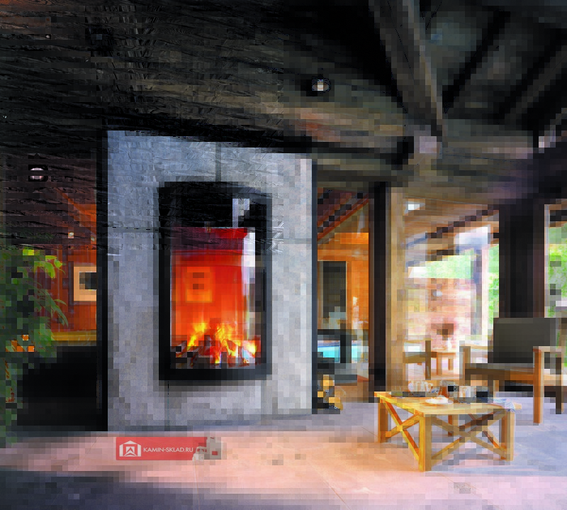 двухсторонний камин фокус