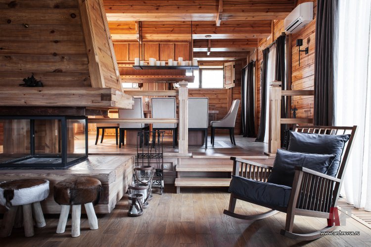 альпийское шале с камином