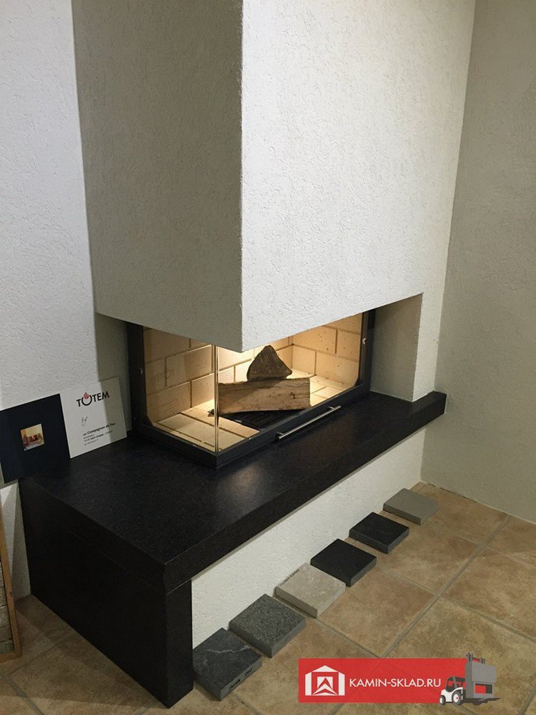 каминная топка с боковым стеклом