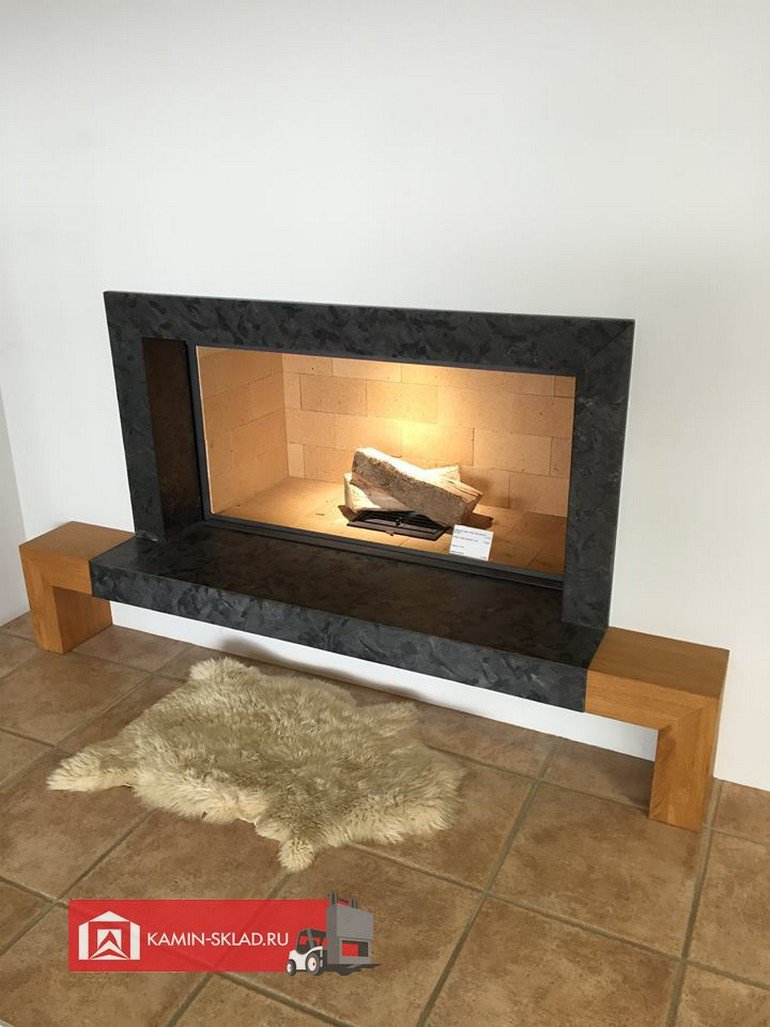 каминная топка с прямым стеклом